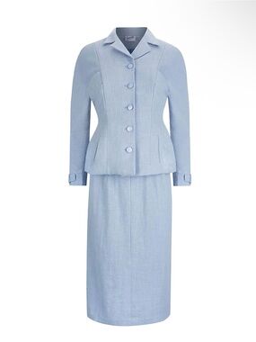 1940s Vintage Style Freedom Skirt Suit Powder Blue 3XL Plus Size Volup WW2 40s